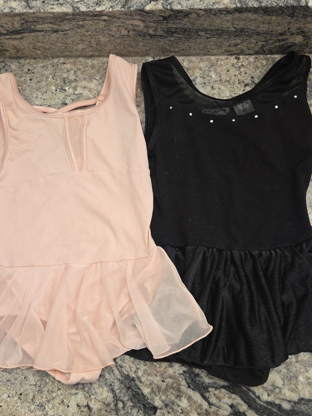 Kids Ballet Dresses with Tulle Skirt - Pink and Black Sz 6/7 Leotard Lot